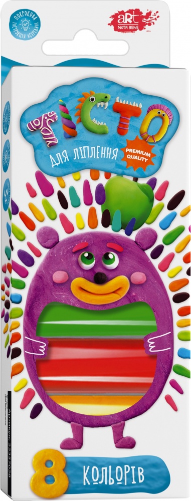 Набір тіста для ліплення ART Nota Bene 8 кольорів Їжак