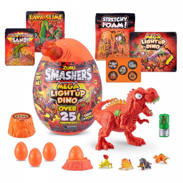 Игровой набор-сюрприз Zuru SMASHERS Light-Up Dino Mega с аксессуарами-А 