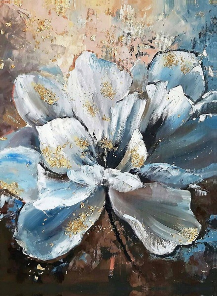 Репродукція Голуба квітка вкрита золотом 60x80 см Арт Фемелі 