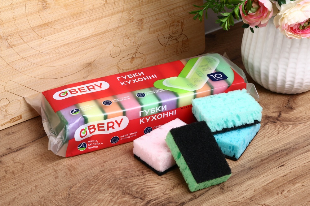 Губка для посуды OBERY Макси 10 шт.