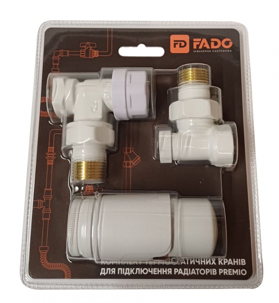 Комплект термостатических кранов радиаторный FADO S.r.l Premio 1/2