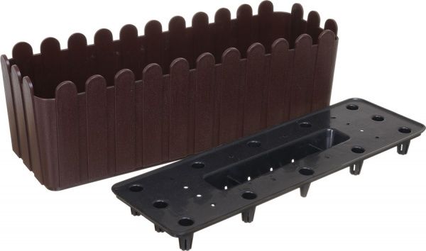Ящик балконний Алеана зі вставкою 49x16,5 см прямокутний темно-коричневий 