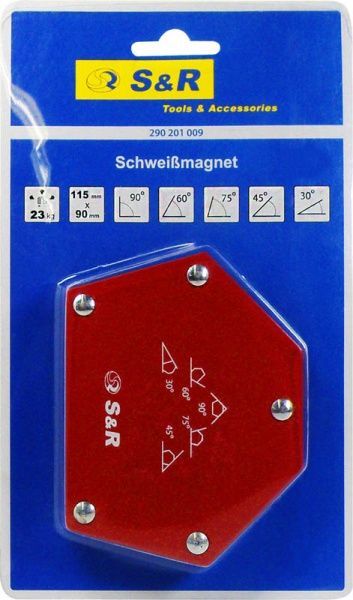 Фиксатор S&R угольник магнитный для сварки 5-угольный вес до 23кг 290201009