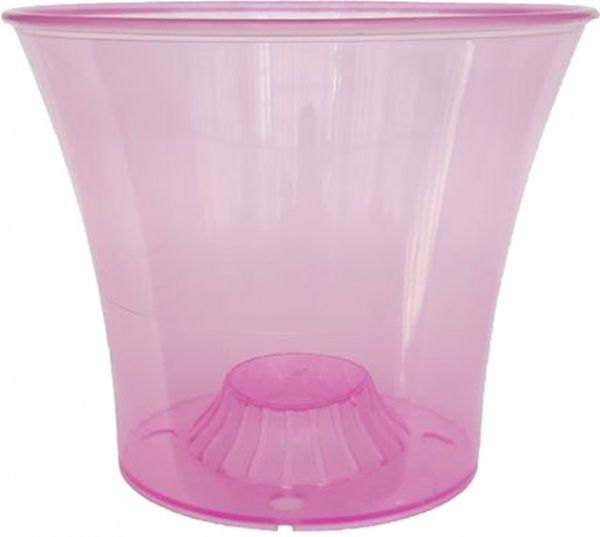 Горщик для орхідей Омела Орхідея 1,3 л круглий прозорий рожевий 