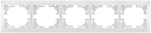 Рамка пятиместная Lezard MIRA горизонтальная белый 701-3000-150