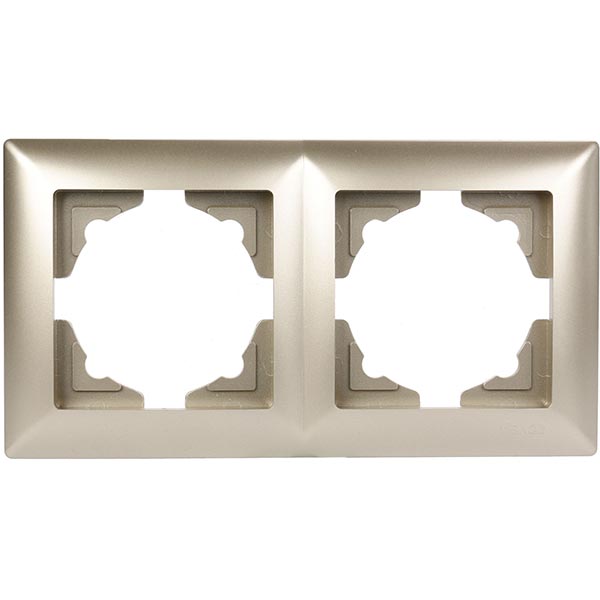 Рамка двухместная Gunsan VISAGE универсальная бежевый металлик VS 28 25 141