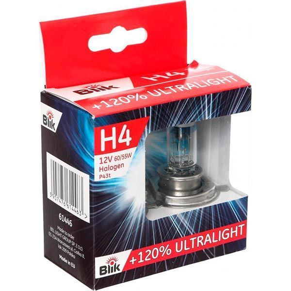 Лампа галогенная BLIK 61446 H4 P43t 12В 55 Вт 2 шт.