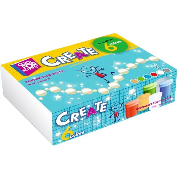 Краски гуашевые перламутрові 10 мл 6 кольорів CF60134 Cool For School