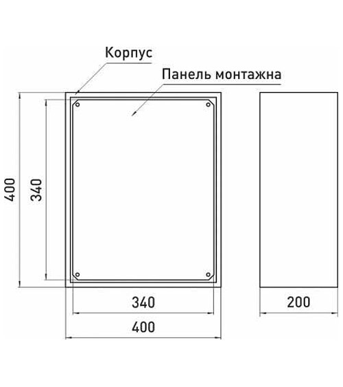 Корпус E.NEXT e.mbox.pro.p.40.40.20 IP54 с монтажной панелью (400х400х200) p0100234