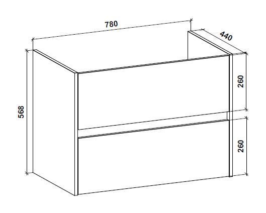 Тумба підвісна Грейд Preference N2 80 МДФ білий глянець під ум. Амальфі 80