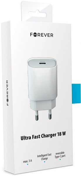 Зарядний пристрій Forever 1X TYPE-C PD (18W) білий 
