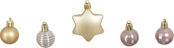 Набор новогодних украшений CAN222530 розовый 33 шт./уп. 