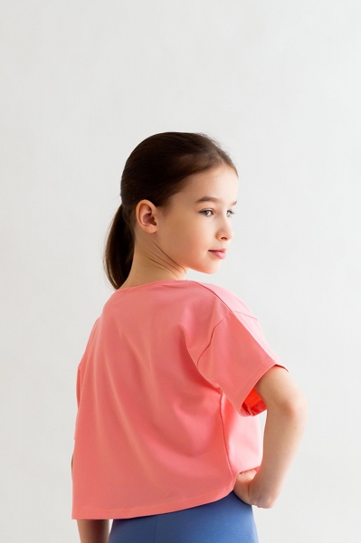 Футболка для дівчаток KOSTA р.122–128 рожевий 2136-7 