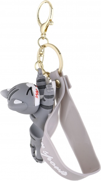 Брелок Річ-Ленд Кот на удачу серый