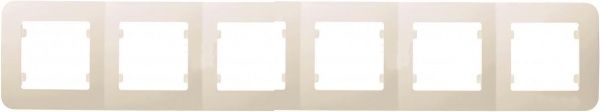 Рамка шестиместная Lillium Natural Makel горизонтальная слоновая кость