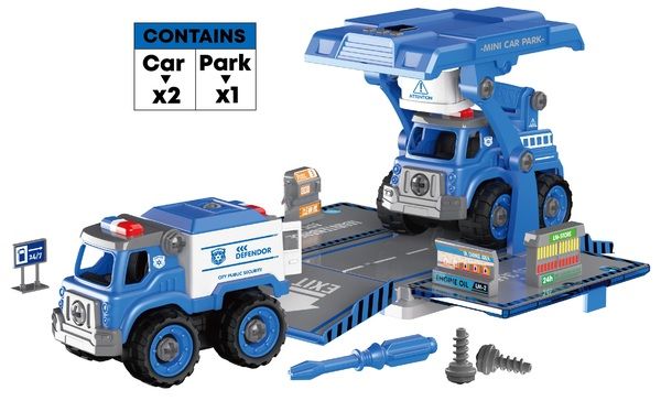 Игровой набор DIY Spatial Creativity Конструктор Полицейская машина и Кран CJ-1614195