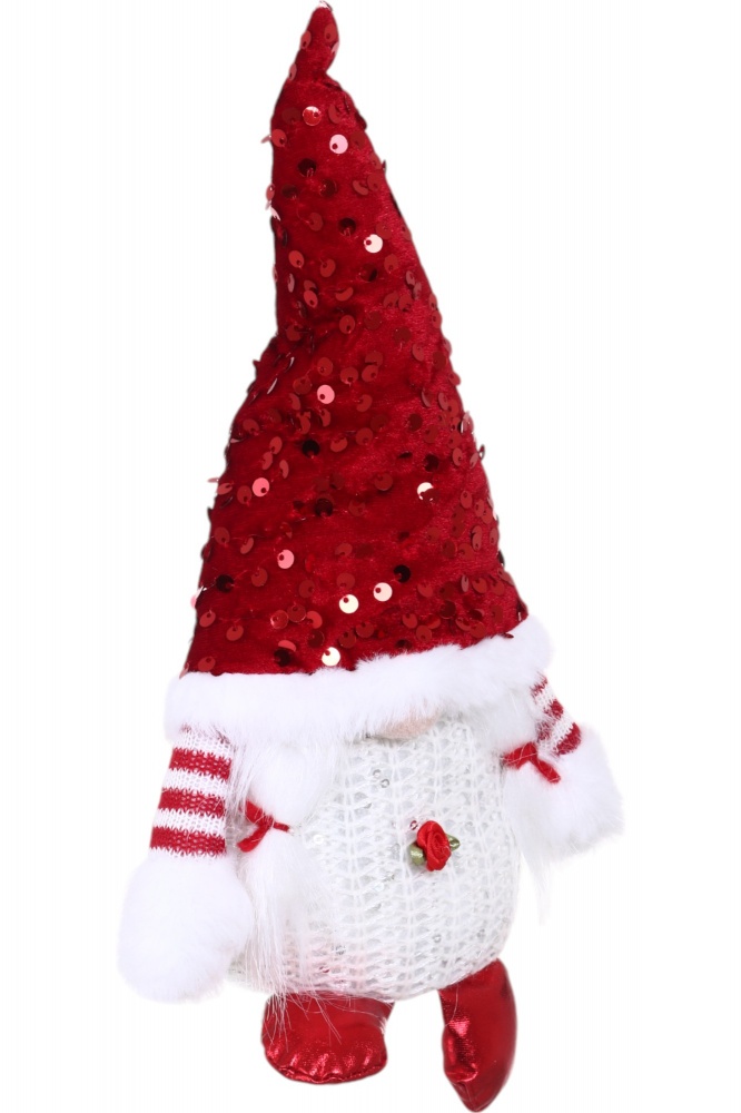 Декорация новогодняя Гномик с пайетками 14х20 см в ассортименте ADS234044AB