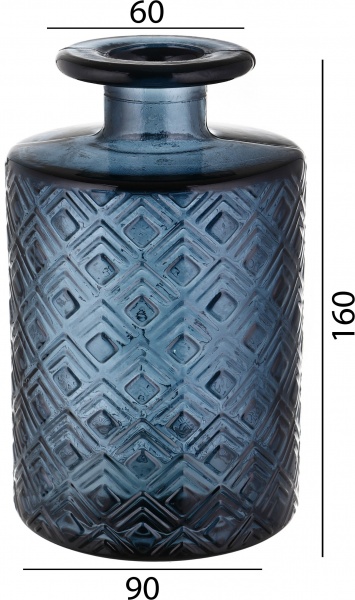 Ваза стеклянная San Miguel Nihon 16 см синяя 