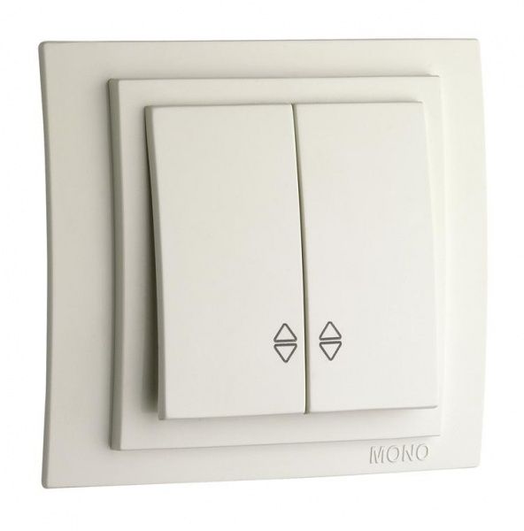 Вимикач прохідний двоклавішний Mono Larissa без підсвітки 10 А 250В білий 103-191923-111