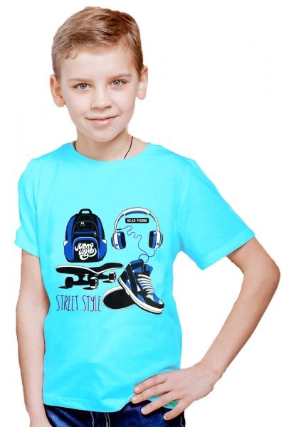 Футболка для хлопчиків KOSTA 0107-4 р.110-116 блакитний 