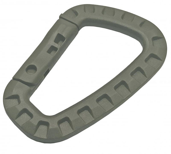 Карабин D-образный пластиковый 56х86 мм койот.