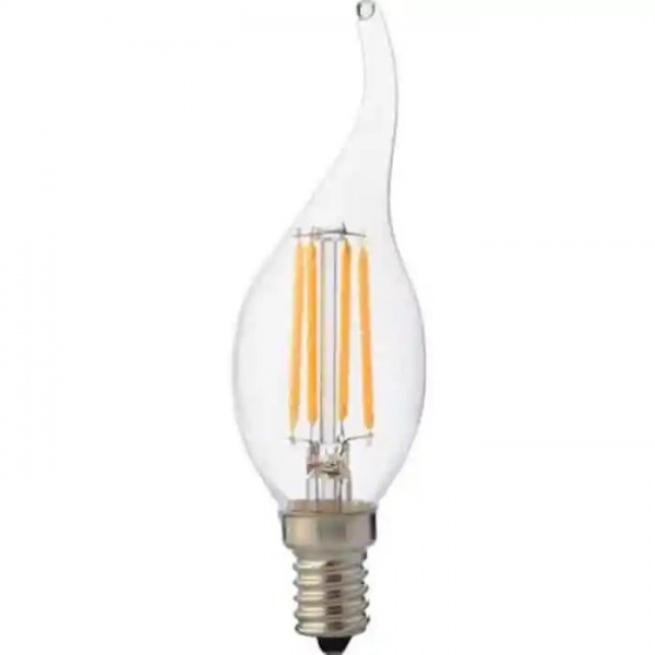 Лампа світлодіодна HOROZ ELECTRIC FILAMENT FLAME-4 CA37 4 Вт E14 4200 К 220 В прозора 001-014-0004-030 