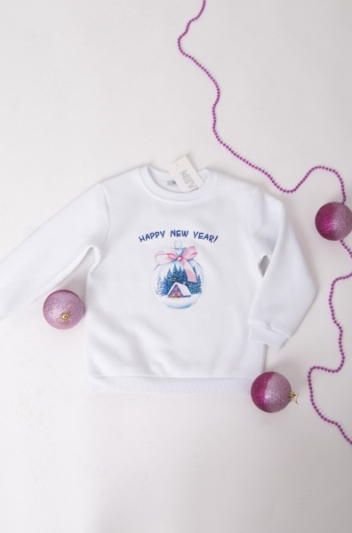 Свитшот для девочки Mevis р.146 белый с рисунком 4505 