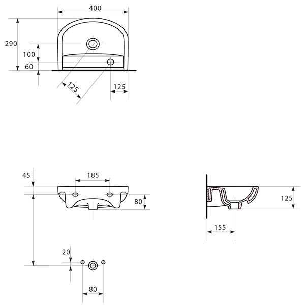 Умывальник Cersanit Arteco 40 см K667-021