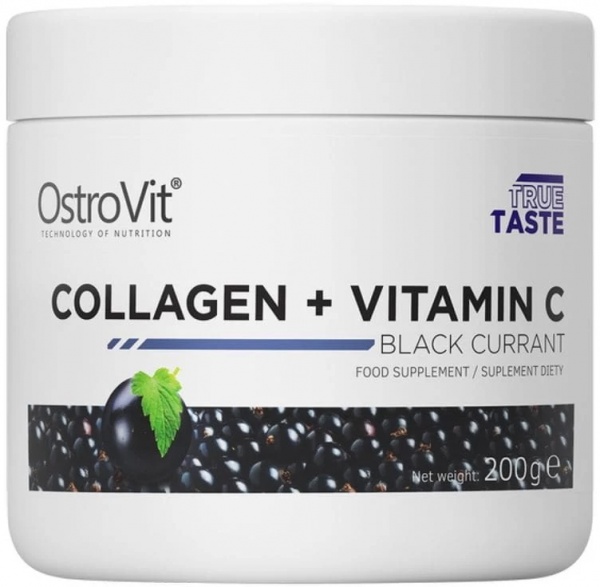 Колаген Ostrovit Collagen + Vitamin C чорна смородина 200 г 