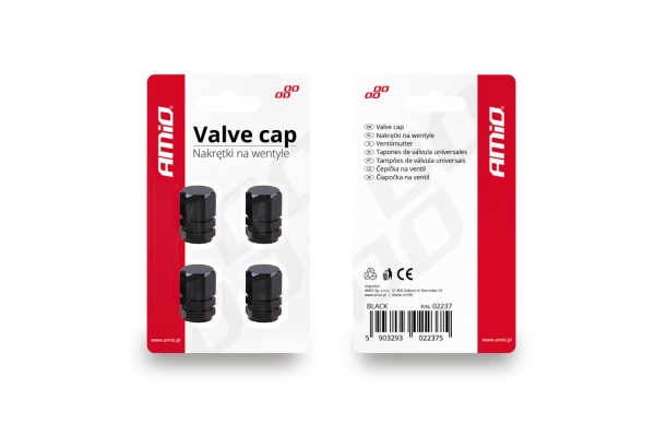 Набор колпачков AMiO черные 4 шт. (02237)