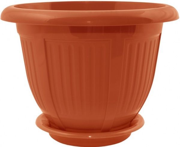 Горшок пластиковый Алеана Волна круглый 18л терракот (112042) 