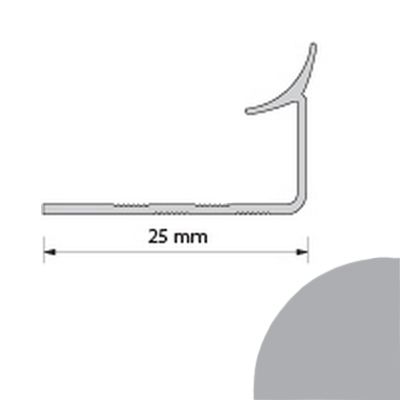 Уголок ПВХ 12.5x2500 мм внутренний серый светлый