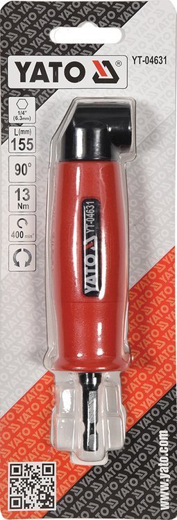 Адаптер угловой YATO HEX ¼ F=13 Нм 90° 1 шт. YT-04631