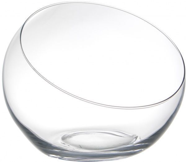 Ваза стеклянная прозрачная скошенный шар 24х20 см Теамо