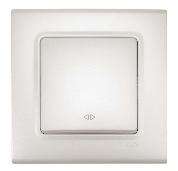 Выключатель реверсивный одноклавишный Viko Linnera Life без подсветки белый перламутр