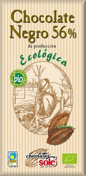 Шоколад Sole 56% какао органический 100 гр