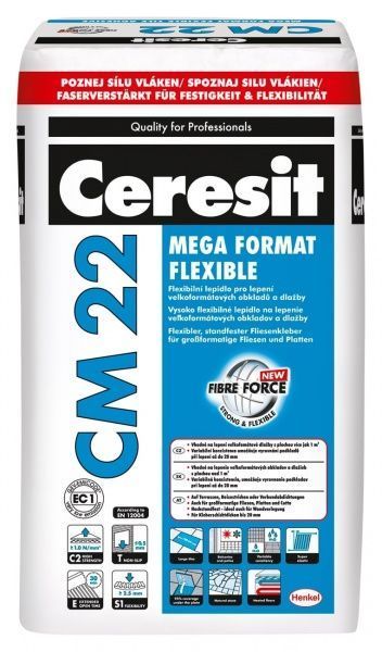 Клей для плитки Ceresit СМ 22 Mega Format Flexible 25кг