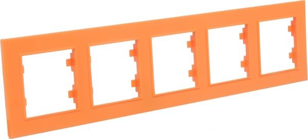 Рамка пятиместная Makel Karea горизонтальная оранжевый