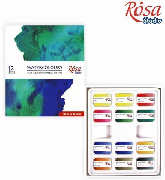 Краски акварельные художественные 12 шт. 340212 Rosa Studio