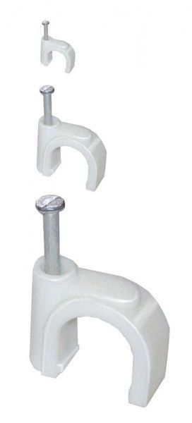 Скоба для круглого кабеля IEK 14 мм (100 шт./уп.) USK11-14-100 белый 