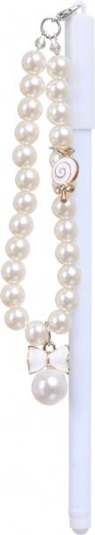 Ручка гелевая Жемчужное ожерелье белая 
