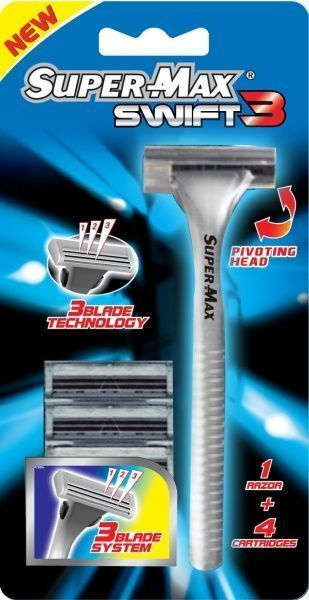 Станок для бритья Super-Max со сменными картрижами 5 шт. для мужчин