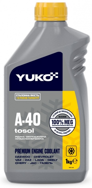 Тосол YUKO низкозамерзающий А-40 от -40 до +110 1л синий