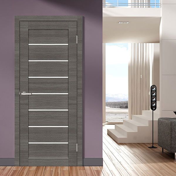 Дверне полотно ОМіС Cortex Deco 10 90 см дуб ash line зі склом