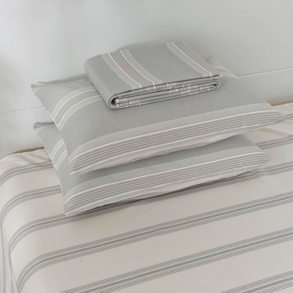 Комплект постільної білизни Conty 2 світло-сірий із білим La Nuit