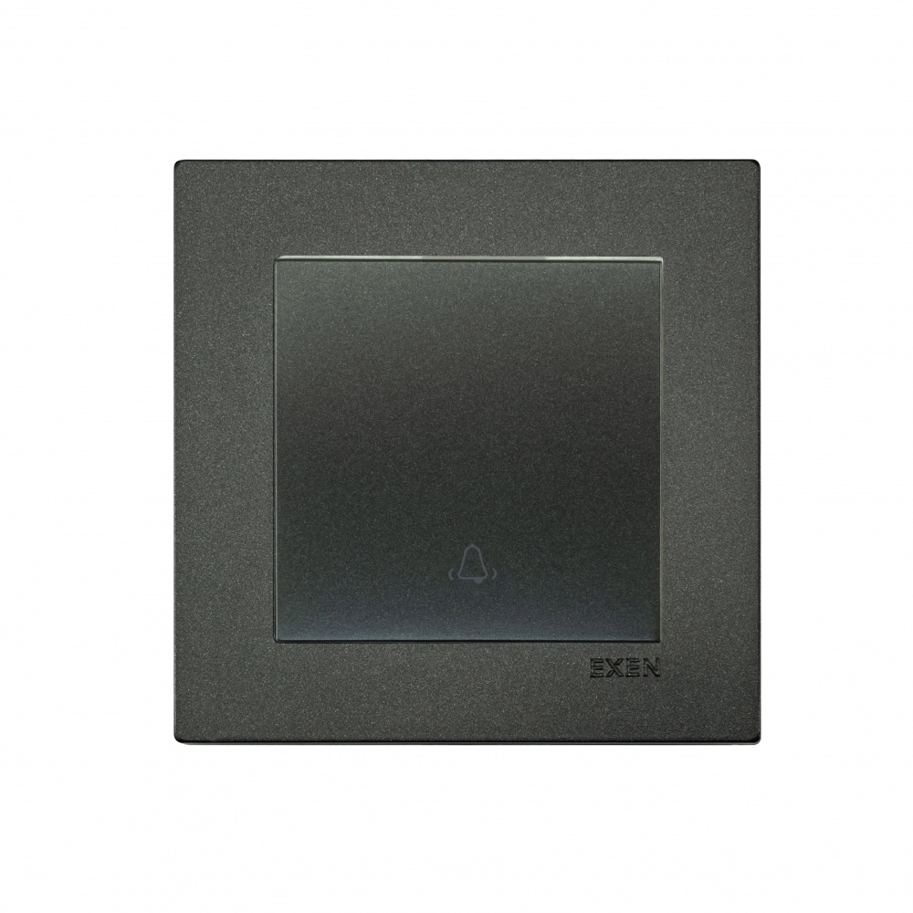 Кнопка звонка одноклавишный EXEN Karell без подсветки антрацит 290-001302-207
