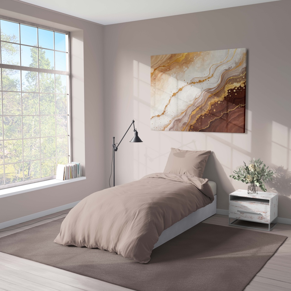 Комплект постільної білизни WARM TAUPE 1,5 коричневий UP! (Underprice)