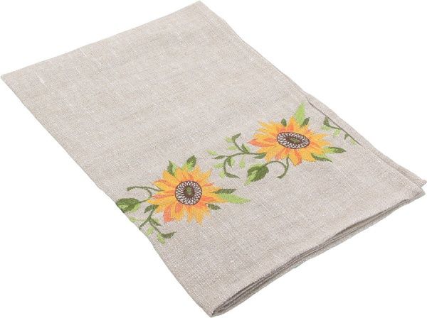 Рушник Квіти. Соняхи 45x65 см бежевий Галерея льону 