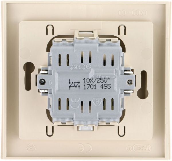 Выключатель двухклавишный Ospel Kier с подсветкой 10 А 250В IP20 кремовый LP-2WS/01