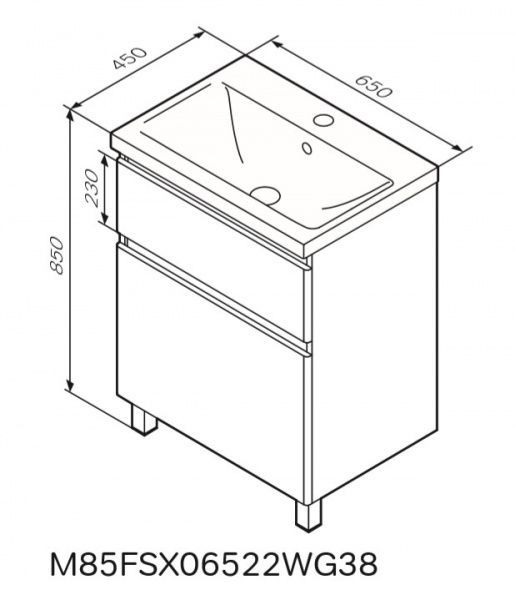 Тумба на ножках AM.PM M85-FSX0652-WC0652WG38 X-Joy 65 см